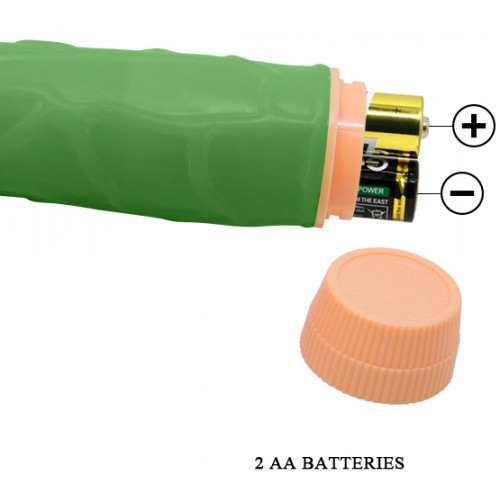 Светящийся в темноте зеленый вибратор Bill 23 см