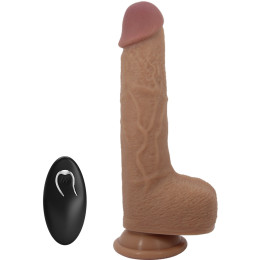 Реалистичный вибратор с функцией поступательных движений и пультом ДУ Tommy