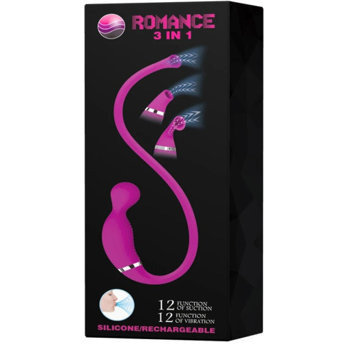 Посасывающий вибростимулятор для клитора Romance 3 в 1 BI-014446