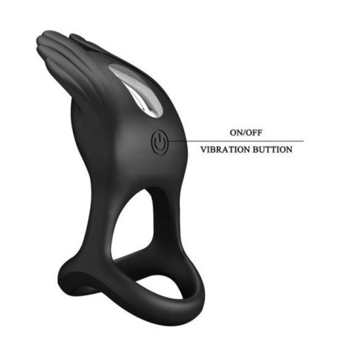 Эрекционное кольцо на пенис Pretty Love Vibration Penis Ring SILAS, черное