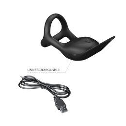 Эрекционное кольцо на пенис Pretty Love Vibration Penis Ring SILAS, черное