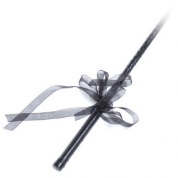 Черный упругий стек с декоративной ленточкой 71 см