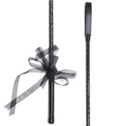 Черный упругий стек с декоративной ленточкой 71 см