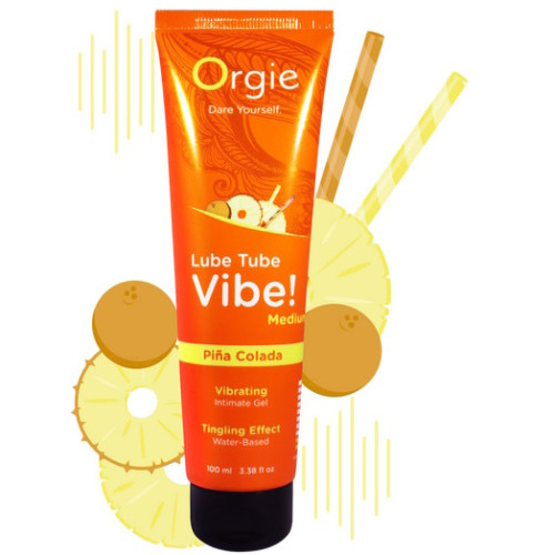 Съедобный лубрикант с эффектом вибрации Orgie Lube Tube Vibe Medium Pina Colada 100 мл