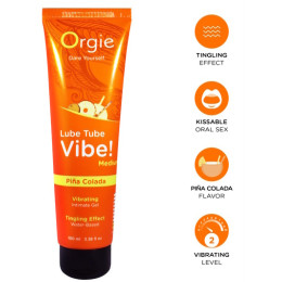 Съедобный лубрикант с эффектом вибрации Orgie Lube Tube Vibe Medium Pina Colada 100 мл