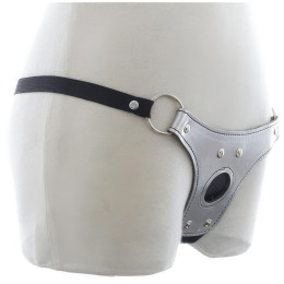 Серебристые трусики для страпона