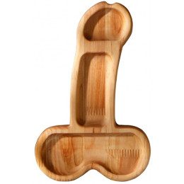 Деревянное блюдо для подачи в виде пениса Adelica 25 см