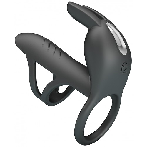Вибронасадка на пенис с двойным эрекционным кольцом Vibrating Penis Sleeve Matty