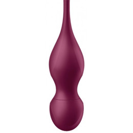 Вагинальные смарт-шарики с вибрацией и сменными утяжелителями Satisfyer Love Birds Vary бордовый