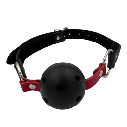 Черно-красный дышащий кляп-шар