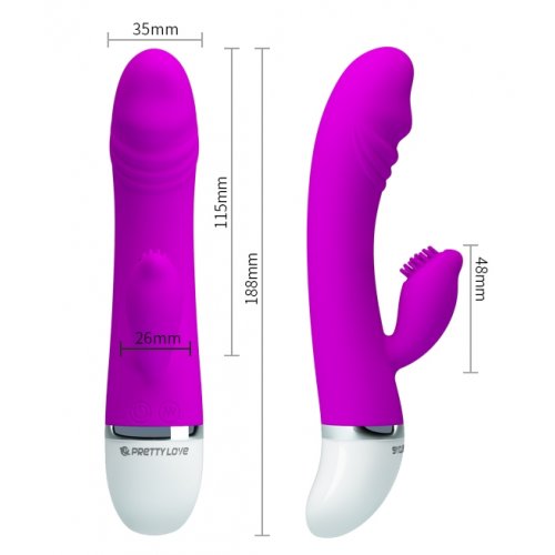 Вибратор с клиторальным стимулятором Pretty Love David