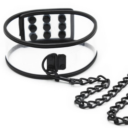 Прозрачный ошейник с поводком и заклёпками