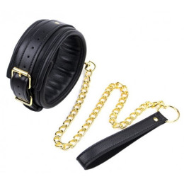 Ошейник с поводком на золотистой цепочке