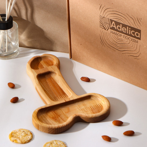 Деревянное блюдо для подачи в виде пениса Adelica 25 см