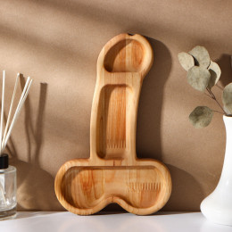 Деревянное блюдо для подачи в виде пениса Adelica 25 см