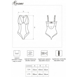 Черное полупрозрачное боди в горошек Kreame L/XL