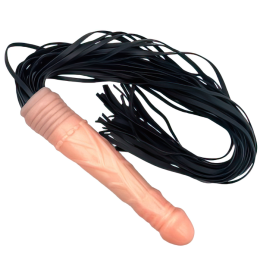 Черная БДСМ плеть с фаллосом 66 см