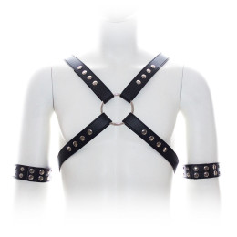 Крестообразная мужская сбруя с браслетами