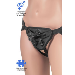 Трусики для страпона RealStick Strap-On Dylan, экокожа, черные