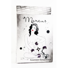 Кружевной бондажный комплект TOYFA Marcus (сцепка, наручники и оковы), розовый