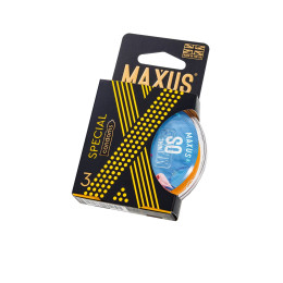 Презервативы Maxus Special, точечные, латекс, ребристые, пластиковый кейс, 3 шт.