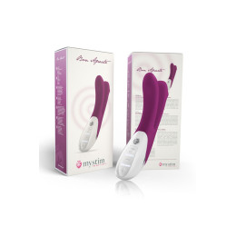 Вибратор Mystim Bon Aparte двойной, силиконовый, баклажан, 22 см