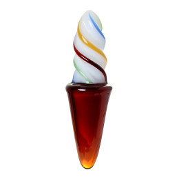 Двусторонний фаллоимитатор Sexus Glass, стекло, коричневый, 16 см