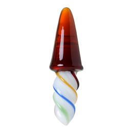 Двусторонний фаллоимитатор Sexus Glass, стекло, коричневый, 16 см