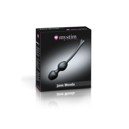 Вагинальные шарики Mystim Jane Wonda Geisha Balls duo, электростимуляция, силикон, черные, Ø 3,5 см