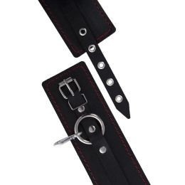 Бондажный набор Pecado BDSM, 3 точки фиксации, распорка, оковы, натуральная кожа, черный