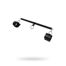 Бондажный набор Pecado BDSM, 3 точки фиксации, распорка, оковы, натуральная кожа, черный