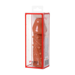 Насадка реалистичная KOKOS EXTREME SLEEVE с дополнительной стимуляцией, TPE, телесная, 14.7 см