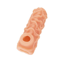 Насадка реалистичная KOKOS NUDE SLEEVE с дополнительной стимуляцией, TPE, телесная, 12 см