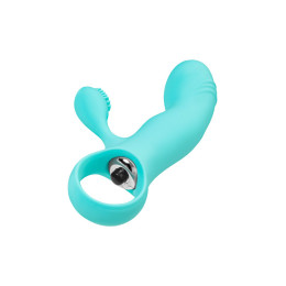 Вибратор с двойной стимуляцией Wally Eromantica, силикон, мятный, 12 см