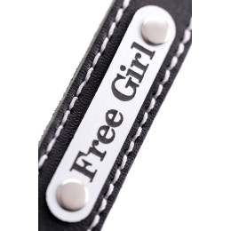 Браслет Штучки-дрючки с белой строчкой, кожанный, черный