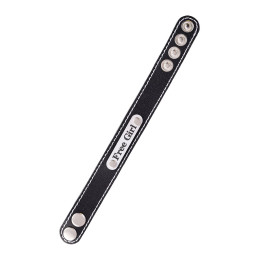 Браслет Штучки-дрючки с белой строчкой, кожанный, черный