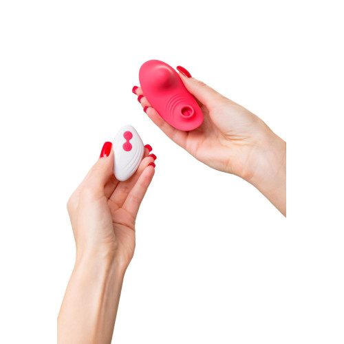 Вибровкладыш в трусики с вакуум-волновой стимуляцией клитора JOS Xiari, силикон, розовый, 9 см