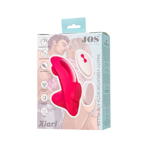 Вибровкладыш в трусики с вакуум-волновой стимуляцией клитора JOS Xiari, силикон, розовый, 9 см