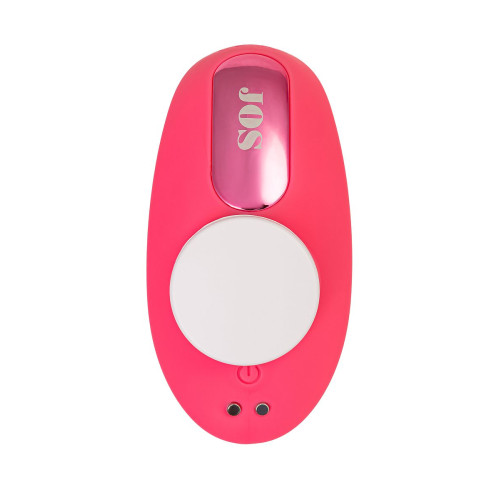 Вибровкладыш в трусики с вакуум-волновой стимуляцией клитора JOS Xiari, силикон, розовый, 9 см