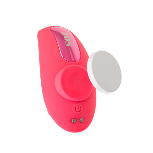 Вибровкладыш в трусики с вакуум-волновой стимуляцией клитора JOS Xiari, силикон, розовый, 9 см