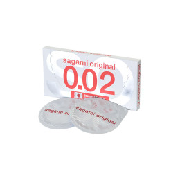 Презервативы Sagami, original 0.02, полиуретан, ультратонкие, гладкие, 19 см, 5,8 см, 2 шт.
