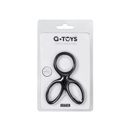 Тройное кольцо на пенис A-Toys by TOYFA KRAKEN, силикон, черный, 10 см