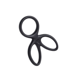 Тройное кольцо на пенис A-Toys by TOYFA KRAKEN, силикон, черный, 10 см