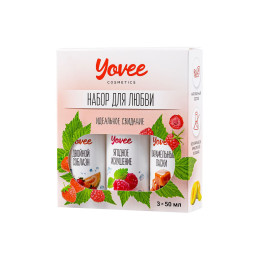 Набор гелей-смазок Yovee для любви (721008+721010+721014), вкус (клубн/дыня+малин/мята+карам),3х50мл