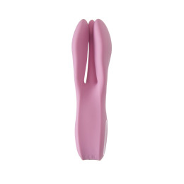 Вибростимулятор Satisfyer Threesome 1, силикон, розовый, 14 см