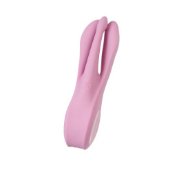 Вибростимулятор Satisfyer Threesome 1, силикон, розовый, 14 см