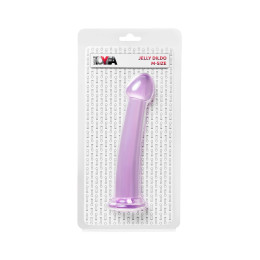 Нереалистичный фаллоимитатор TOYFA Basic Jelly Dildo M, TPE, фиолетовый, 18 см