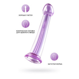 Нереалистичный фаллоимитатор TOYFA Basic Jelly Dildo M, TPE, фиолетовый, 18 см