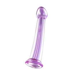 Нереалистичный фаллоимитатор TOYFA Basic Jelly Dildo M, TPE, фиолетовый, 18 см