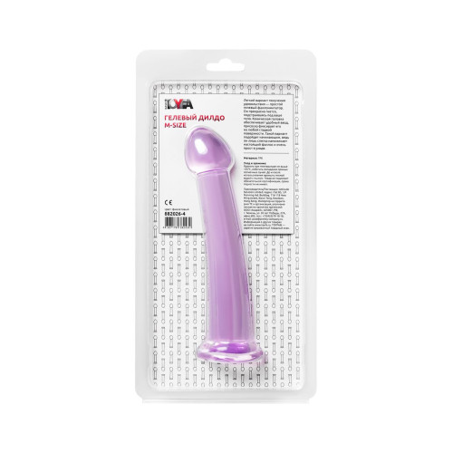 Нереалистичный фаллоимитатор TOYFA Basic Jelly Dildo M, TPE, фиолетовый, 18 см